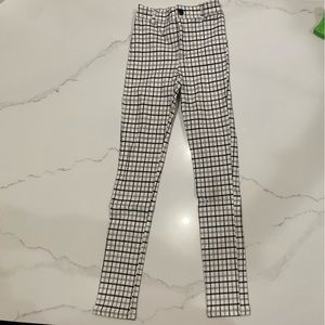 GARAGE black and white plaid pants